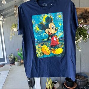 Disney Mickey Mouse Navy T-shirt With Bright Graphic, Mens Sz L